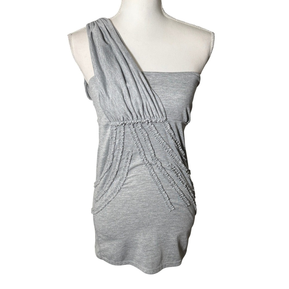 Free People One-Shoulder Heather Gray Tank Top
